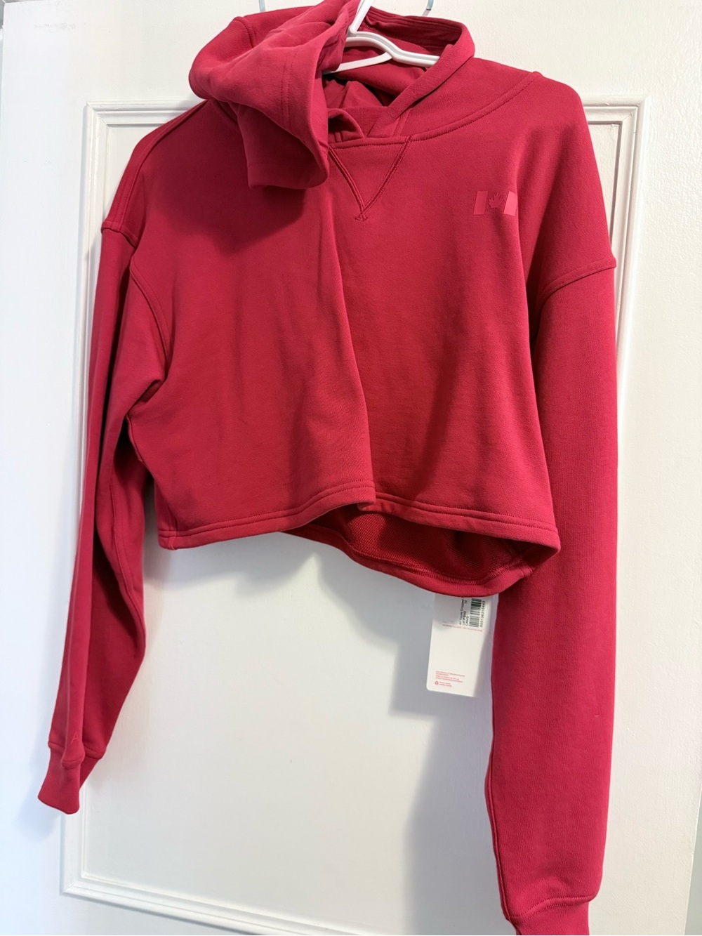 lululemon athletica Cropped Hoodie in Raspberry Pink